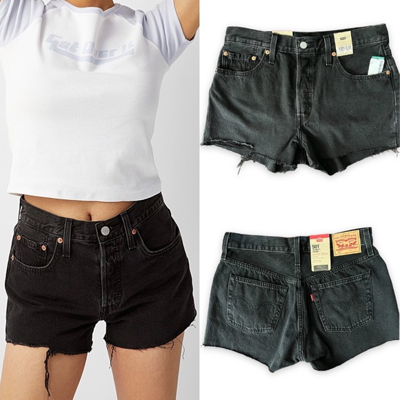 Levi's Pants - Levi's 501 Black High Waist Jeans Shorts